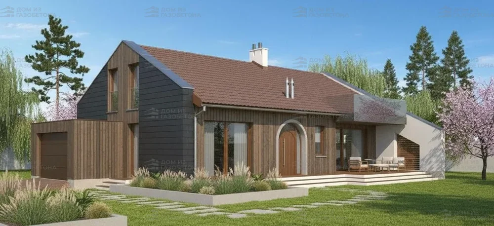 Проект Одноэтажный дом 14 на 14, 101 м2