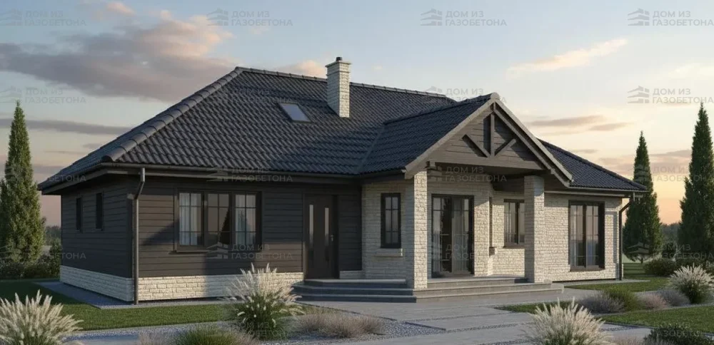 Проект Одноэтажный дом 16 на 11, 133 м2