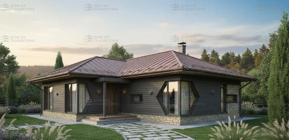 Проект Одноэтажный дом 12 на 18, 136 м2