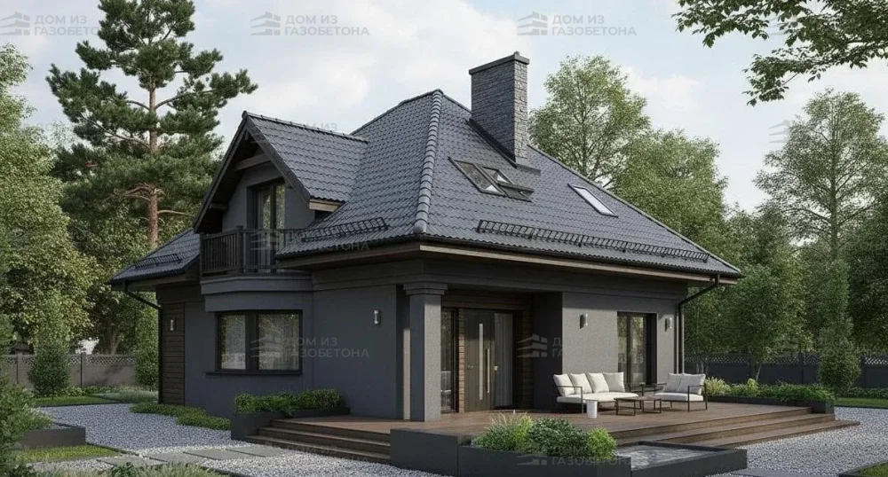 Проект Двухэтажный дом 15 на 15, 175 м2