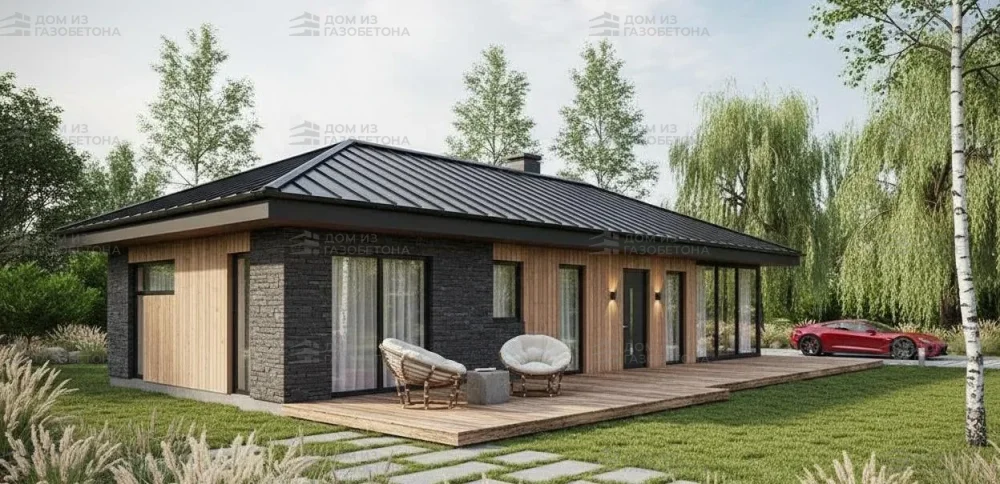 Проект Одноэтажный дом 19 на 18, 179 м2