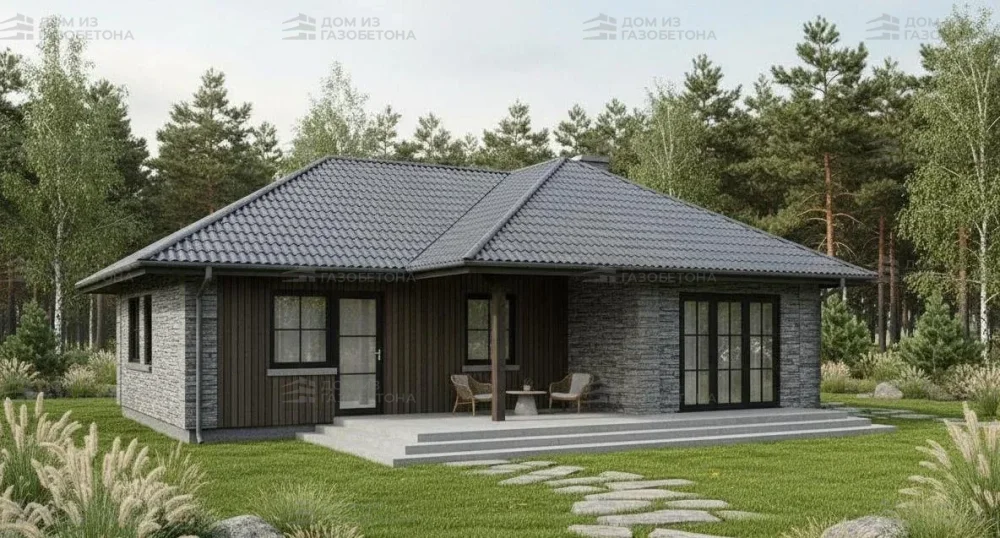 Проект Одноэтажный дом 14 на 14, 141 м2