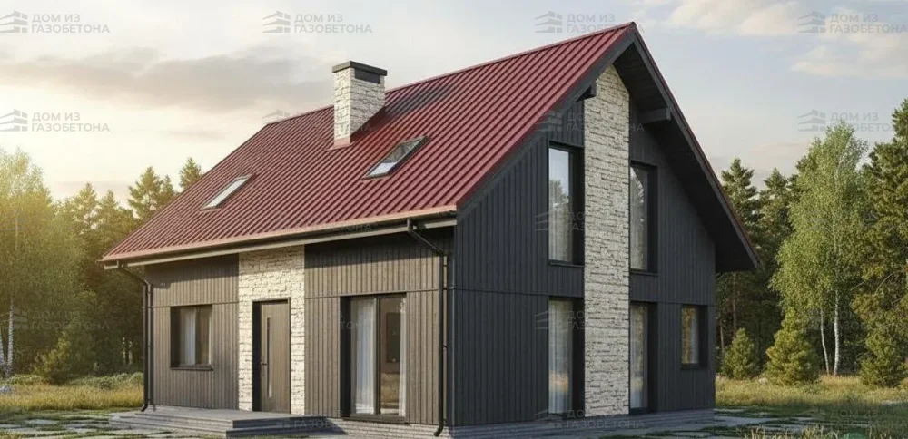 Проект Двухэтажный дом 13 на 13, 162 м2